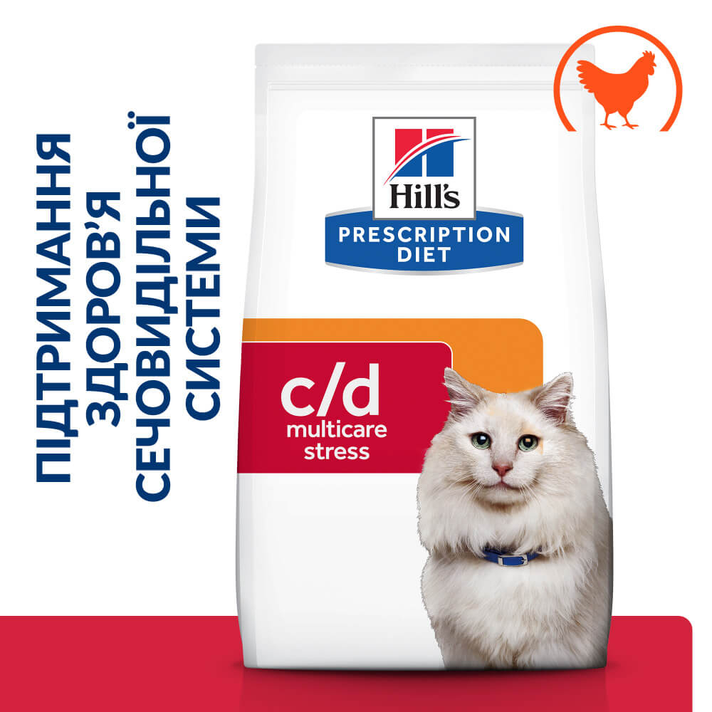 Сухий корм Hill's PD Feline C/D Urinary Stress для котів схильних до стресу та проблем зі сечовивідними шляхами 400 г