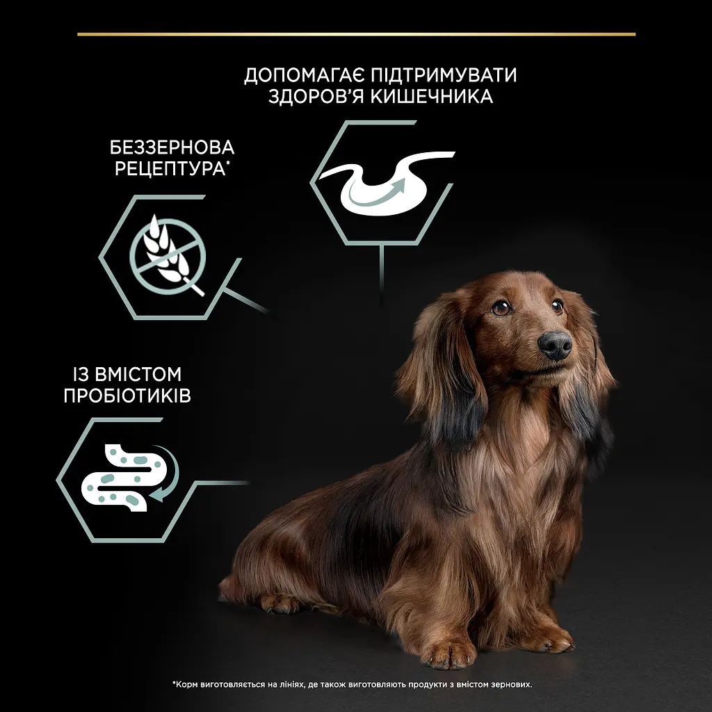 Сухий корм Purina Pro Plan Dog Adult Grain Free Small & Mini Sensitive Digestion Turkey для собак малих порід з чутливим травленням, з індичкою 2,5 кг