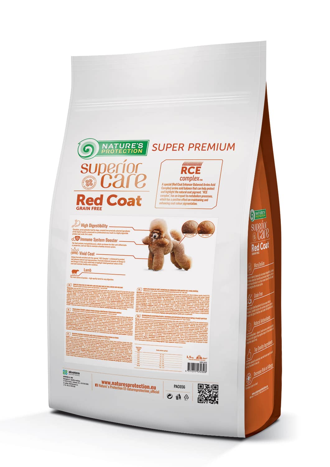 Сухий корм Nature's Protection Superior Care Red Coat Grain Free Adult Small Breeds with Lamb для собак малих порід з рудим забарвленням шерсті 1,5кг