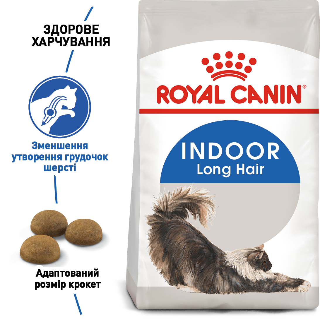 Сухий корм Royal Canin Indoor Long Hair для котів з довгою шерстю 2кг