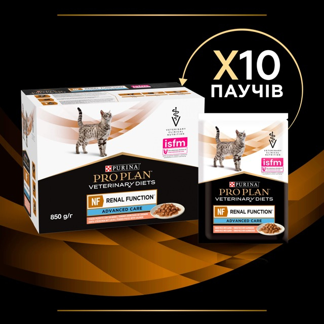 Вологий корм Purina Pro Plan Veterinary Diets NF Renal Function Advance Care для котів при при захворюваннях нирок з лососем 85г