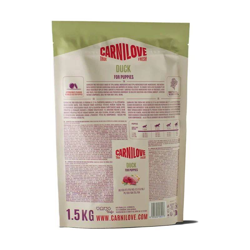 Сухий корм Carnilove True Fresh Puppy для цуценят з качкою,1,5 кг