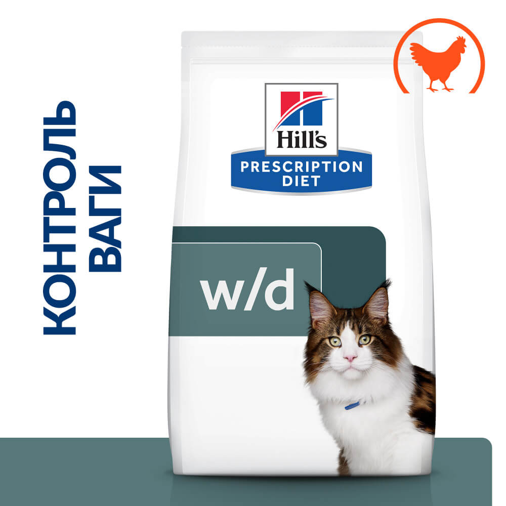 Сухий корм Hill's PD Feline W/D для котів при цукровому діабеті та ожирінні 1.5 кг