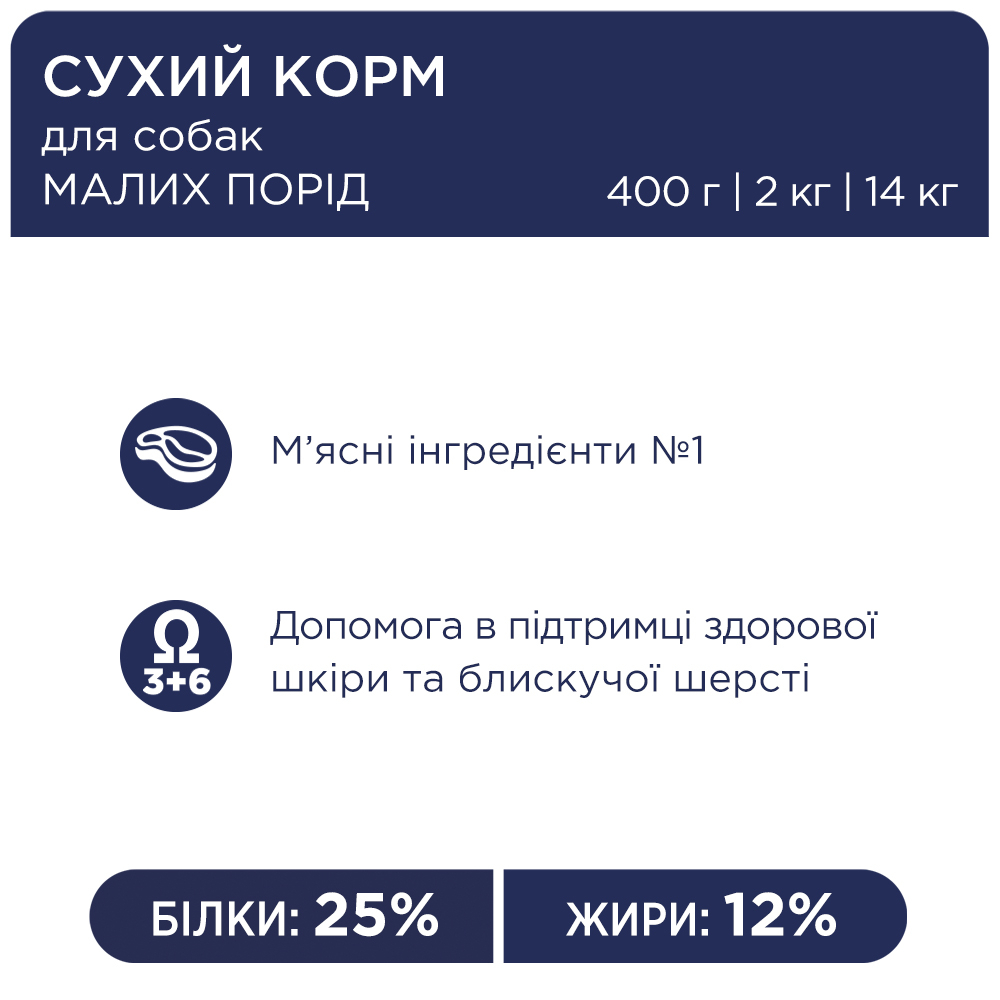 Сухий корм C4P Premium Small Breed для собак малих порід 400г
