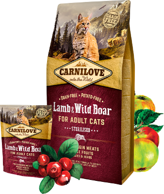 Сухий корм CarniLove Lamb and Wild Boar Sterilised з ягням і кабаном для котів 400г