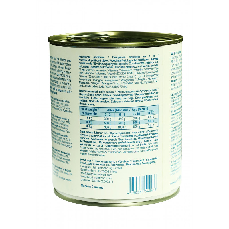Вологий корм Isegrim Junior Salmon Lachs для цуценят лосось та пшоном 800г