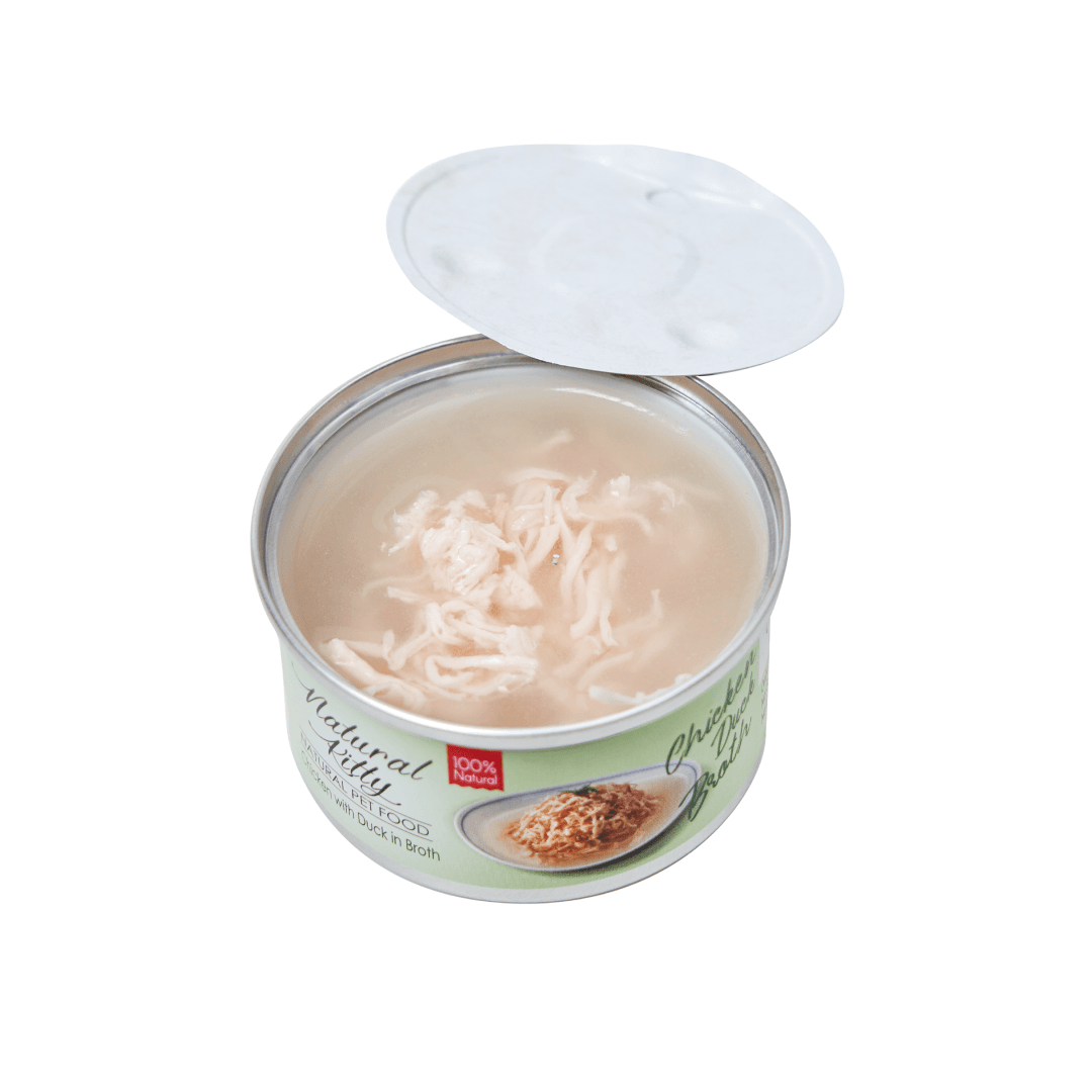 Вологий корм Natural Kitty Broth Series Chicken with Duck in Broth для котів курка з качкою в бульйоні, 80 г