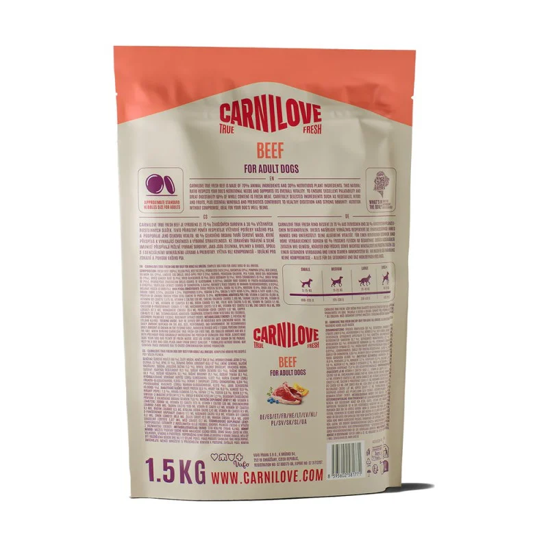 Сухий корм Carnilove True Fresh Dog Adult Beef для дорослих собак з яловичиною,1,5 кг