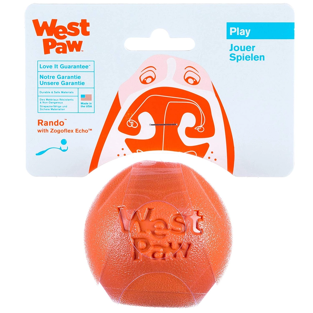 West Paw Rando Іграшка для собак М'яч Помаранчевий 9 см