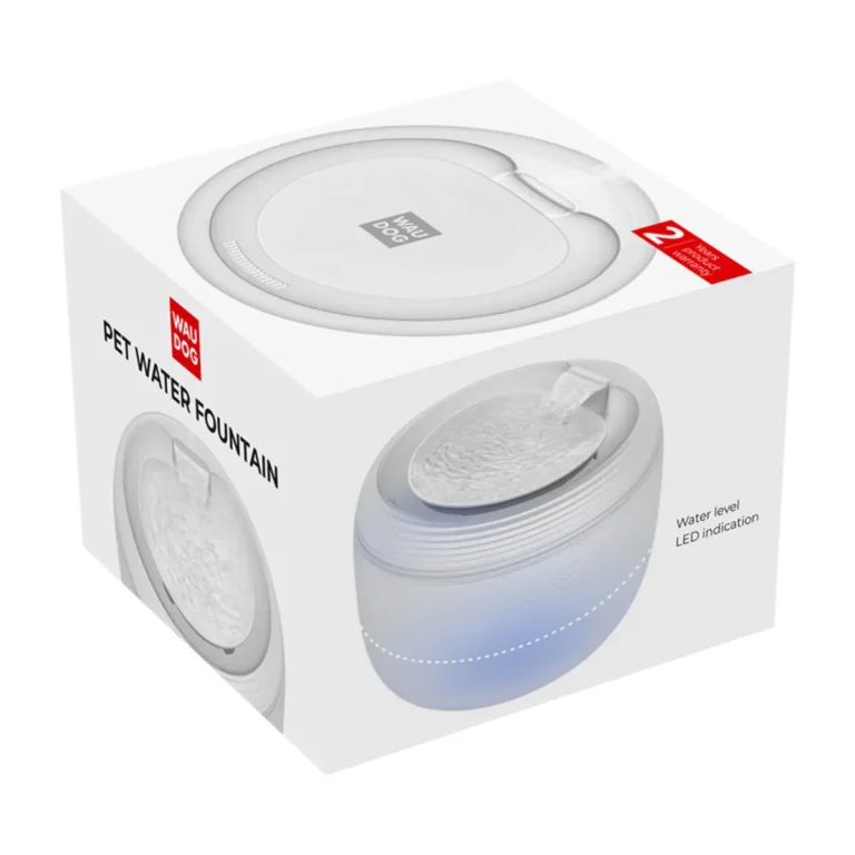 WAUDOG Автоматичний фонтан-поїлка для собак і котів з LED-підсвіткою, 2,5 л, білий