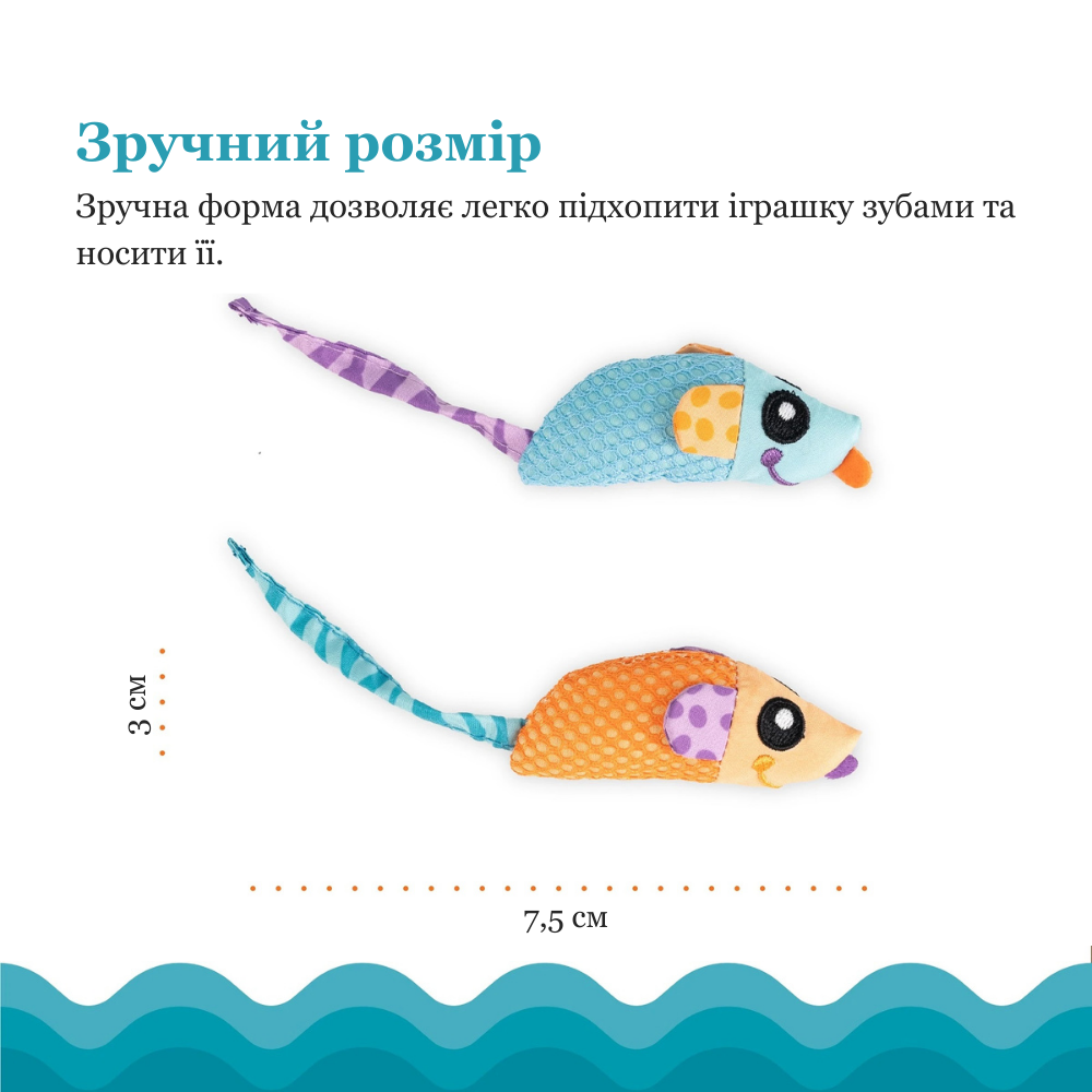 CATSTAGES Catnip Chew Mice Іграшка для котів Мишенята,2 шт