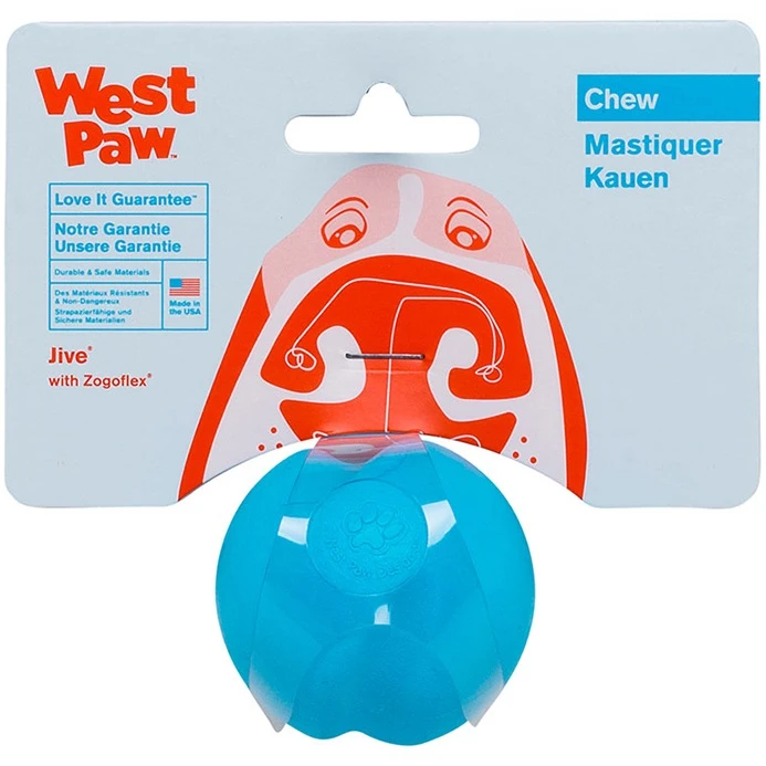 West Paw Jive Large Iграшка для собак Супер-м'яч Блакитний 8 см