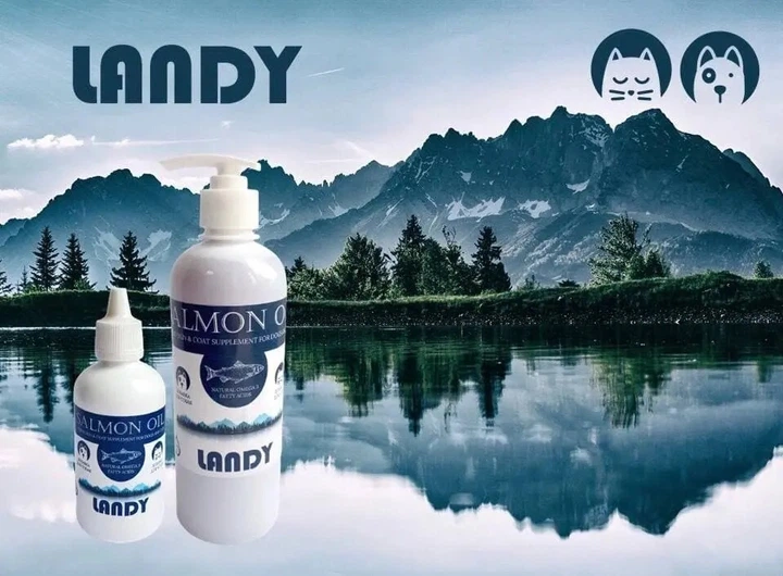 Landy Salmon Oil Добавка для собак та котів «Риб’ячий жир лососевих риб», 500 мл
