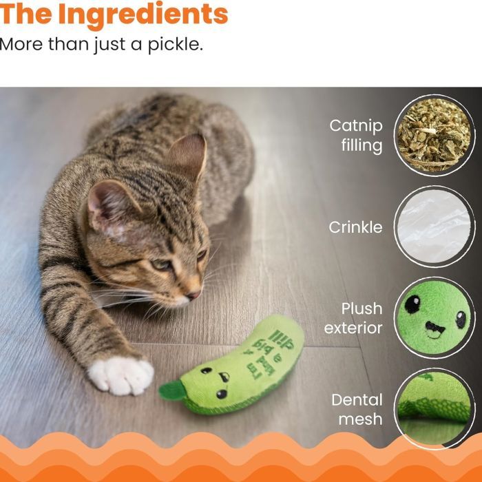 Catstages Crunchy Pickle Kicker Іграшка для котів Хрусткий кікер з котячою м'ятою