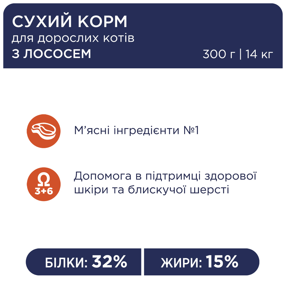 Сухий корм C4P Premium with Salmon для котів з лососем 300 г