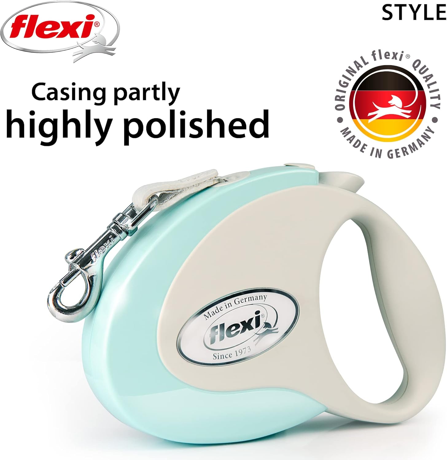 TRIXIE Flexi Style М Повідець-рулетка для собак середніх порід, стрічка (5 м, до 25 кг) м'ятний