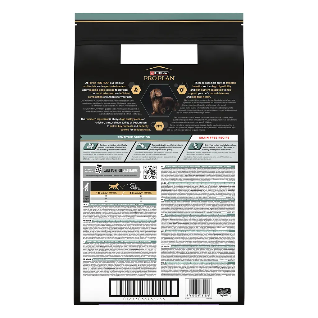 Сухий корм Purina Pro Plan Dog Adult Grain Free Small & Mini Sensitive Digestion Turkey для собак малих порід з чутливим травленням, з індичкою 2,5 кг
