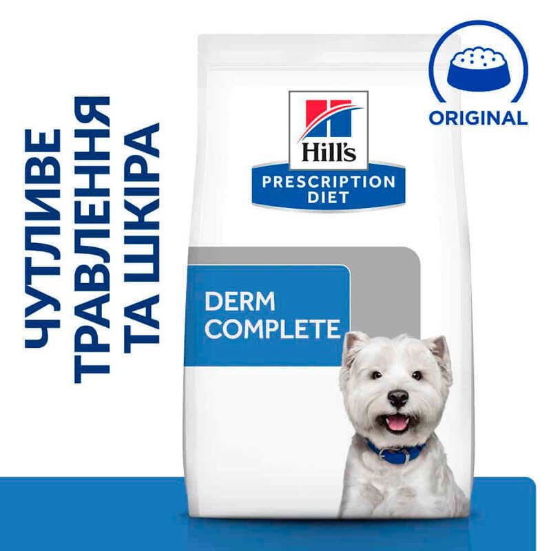 Сухий корм Hill's PD Canine Derm Complete Mini для собак дрібних порід при харчовій алергії та атопічному дерматиті 1 кг