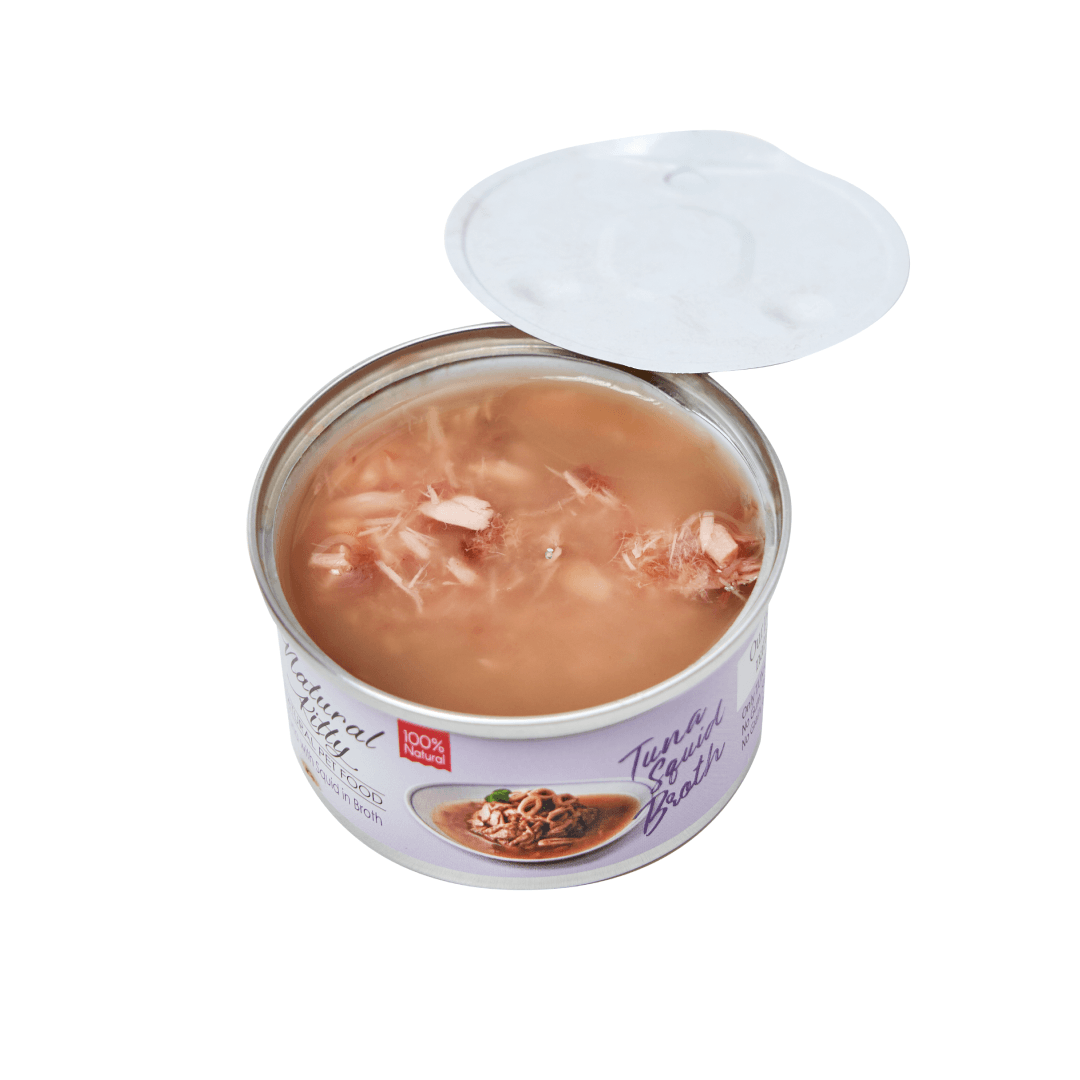 Вологий корм Natural Kitty Broth Series Tuna with Squid in Broth для котів тунець з кальмарами в бульйоні, 80 г