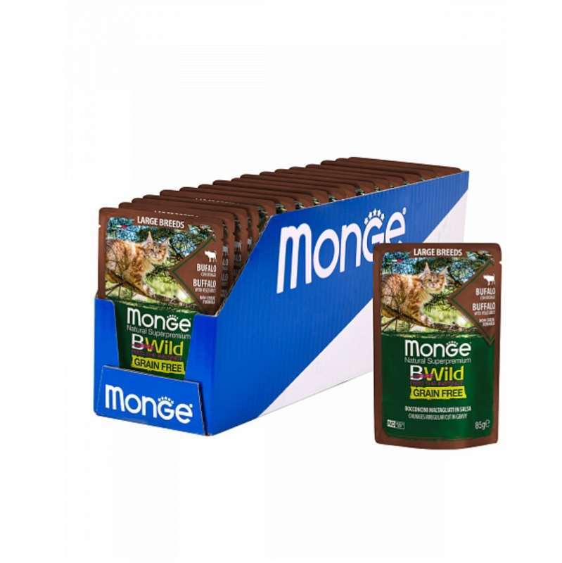 Вологий корм Monge Cat Bwild Grain Free для котів з м'ясом буйвола 85г