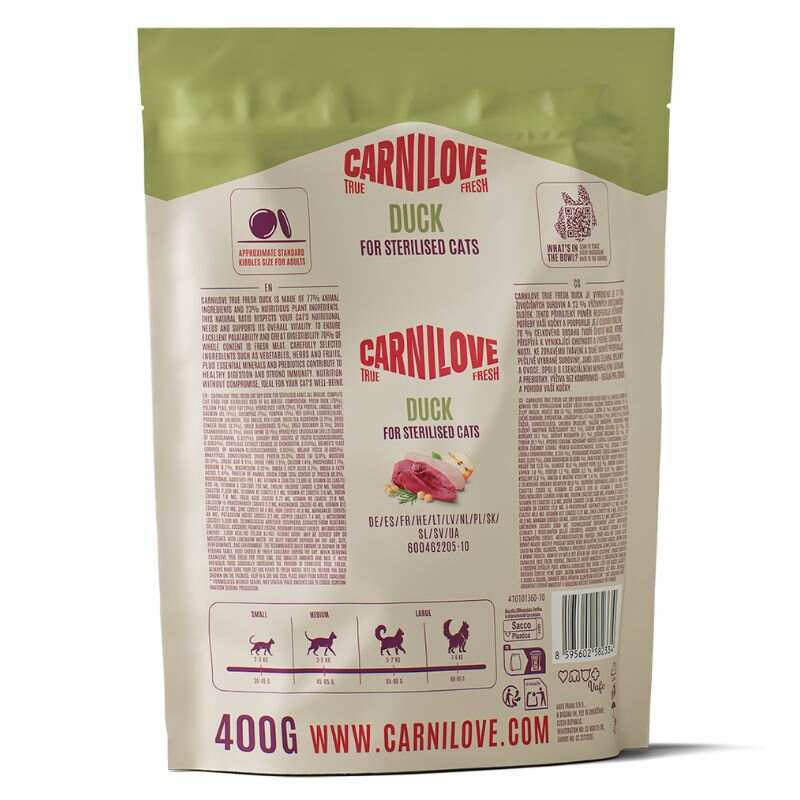 Сухий корм Carnilove True Fresh Duck Sterilised Cat для стерилізованих котів з качкою,400 г
