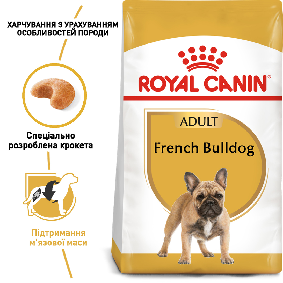 Сухий корм Royal Canin French Bulldog Adult для французських бульдогів 1,5кг