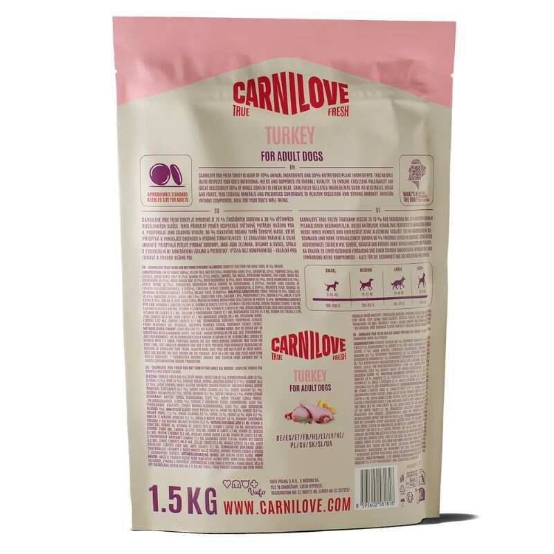 Сухий корм Carnilove True Fresh Dog Adult Turkey для дорослих собак з індичкою,1,5 кг