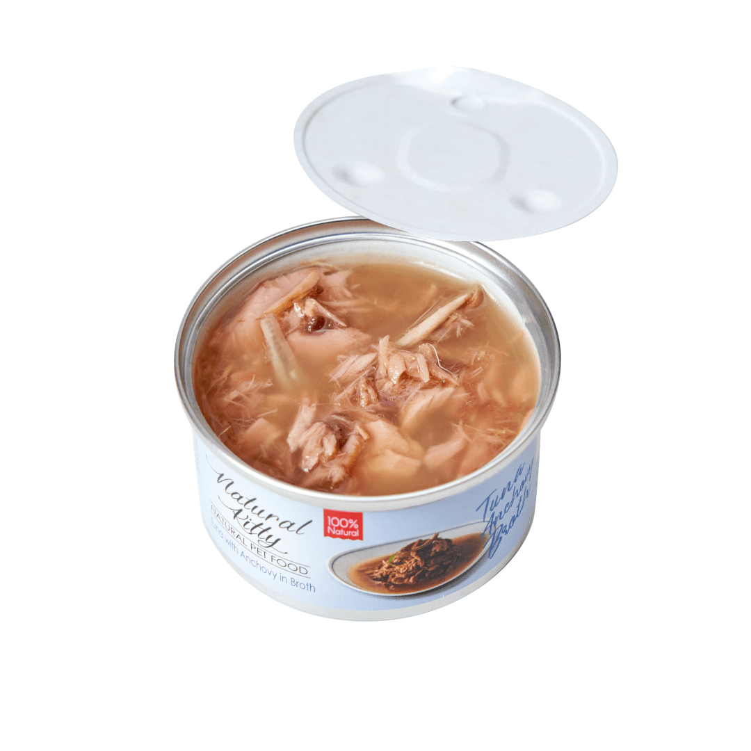Вологий корм Natural Kitty Broth Series Tuna with Anchovy in Broth для котів тунець з анчоусами в бульйоні, 80 г