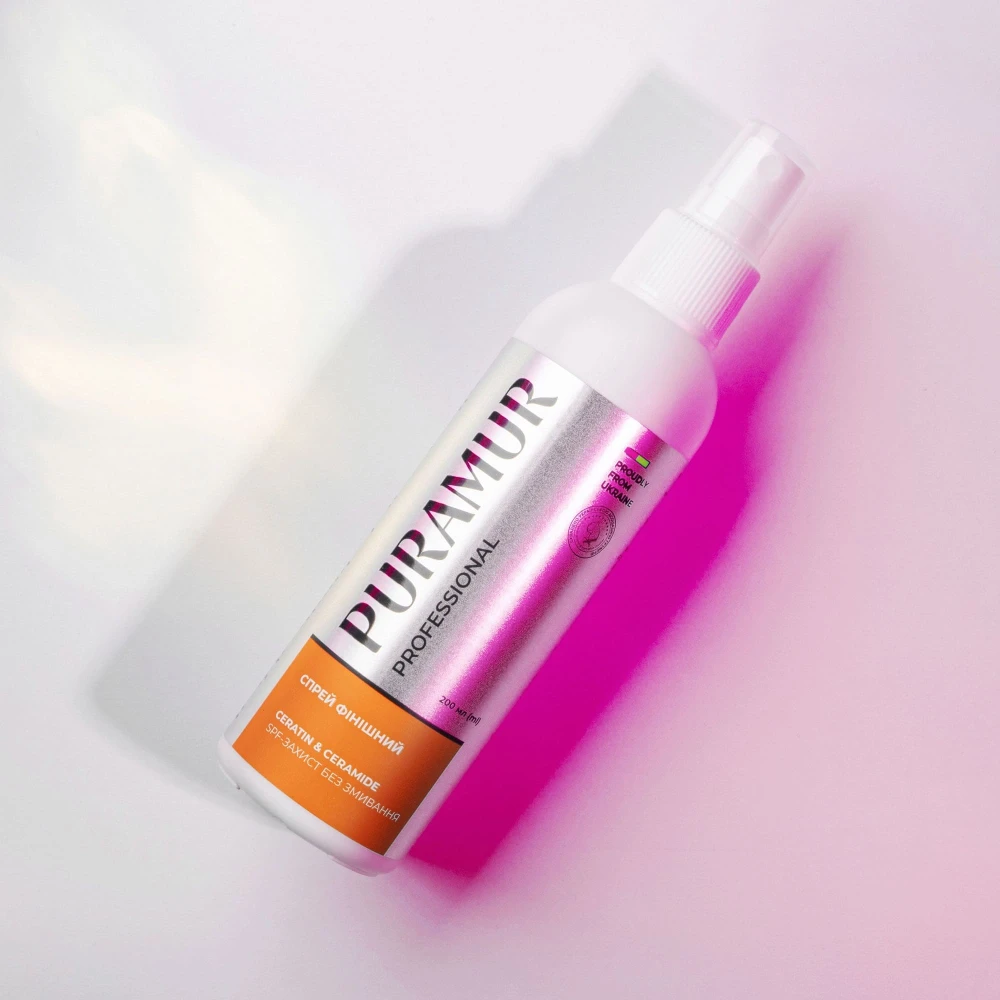 Puramur Keratin & Ceramide Фінішний спрей для блиску та відновлення шерсті собак та котів, 200 мл