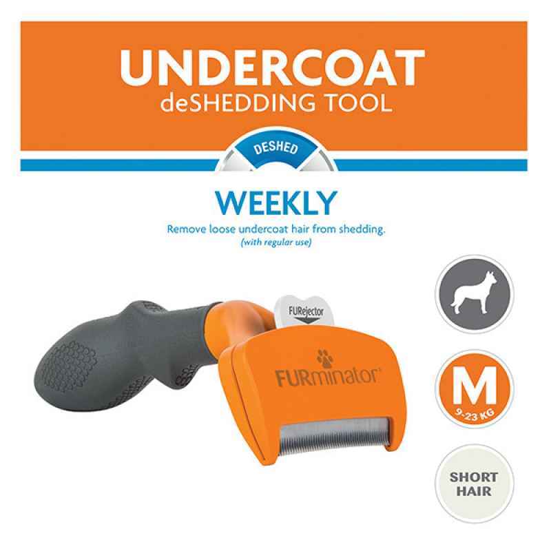 Furminator Undercoat Short Hair Dog Фурмінатор для короткошерстих собак середніх порід, М