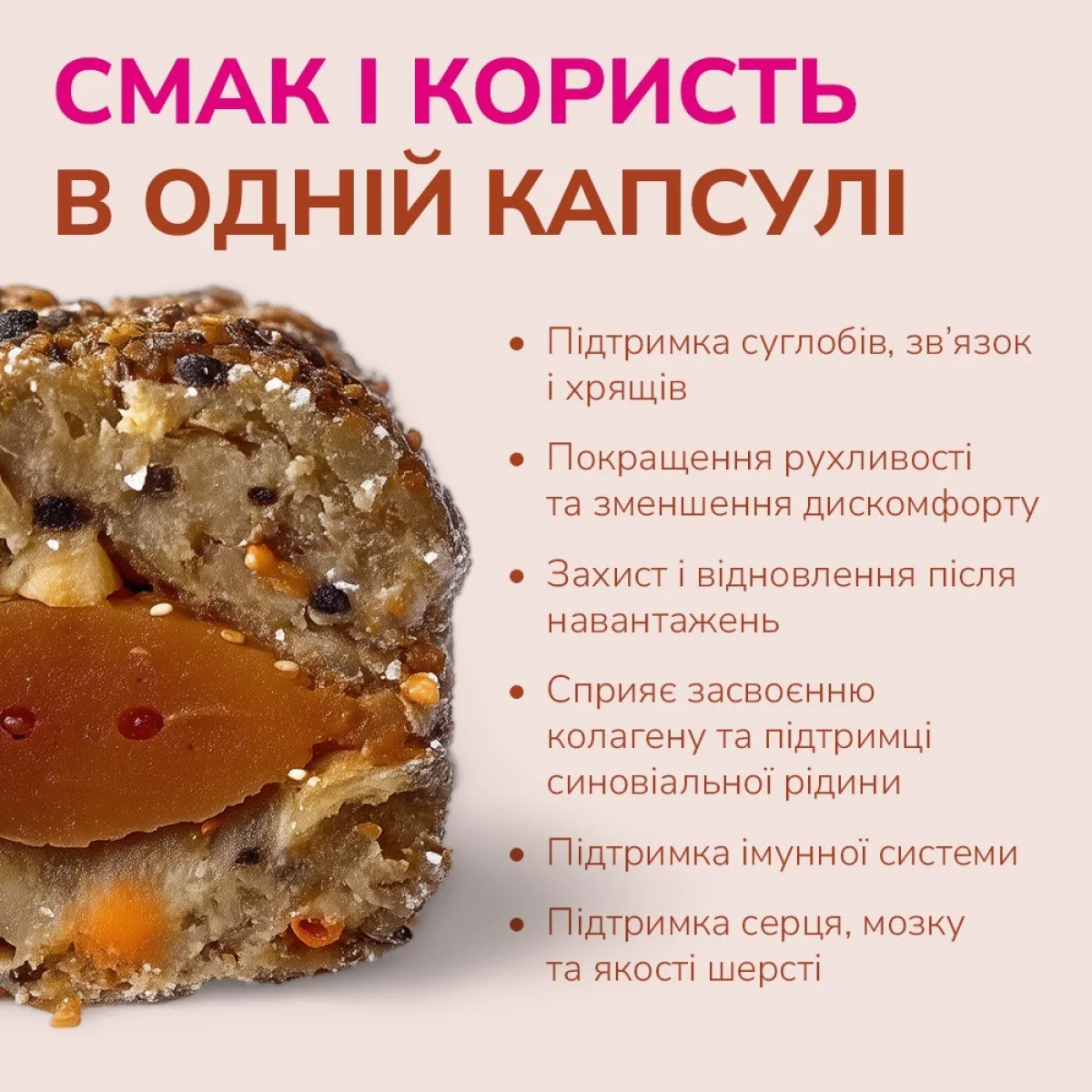 Ласощі LK Baits Pet Nutrigel Omega-3 S-M з лососем для здоров'я суглобів собак, 150 г
