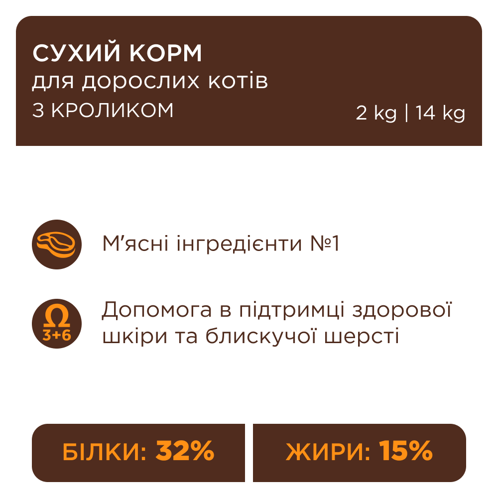 Сухий корм Club 4 Paws Premium Adult Rabbit для котів з кроликом 2кг