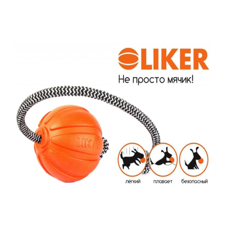 Collar Liker Cord Іграшка для собак М'ячик на канаті 7 см