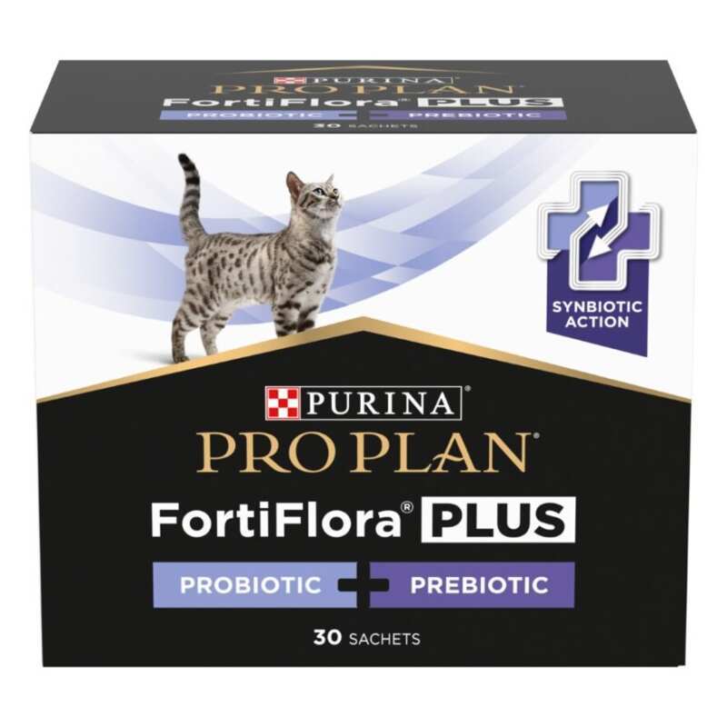 Пробіотик з пребіотиком Purina Pro Plan FortiFlora Plus для підтримки мікрофлори кишківника у дорослих котів та кошенят 1.5 г,1 саше