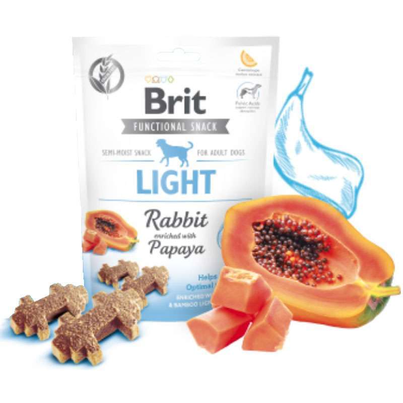 Ласощі для собак Brit Dog Functional Snack Light Ласощі з кроликом і папаєю,150 г