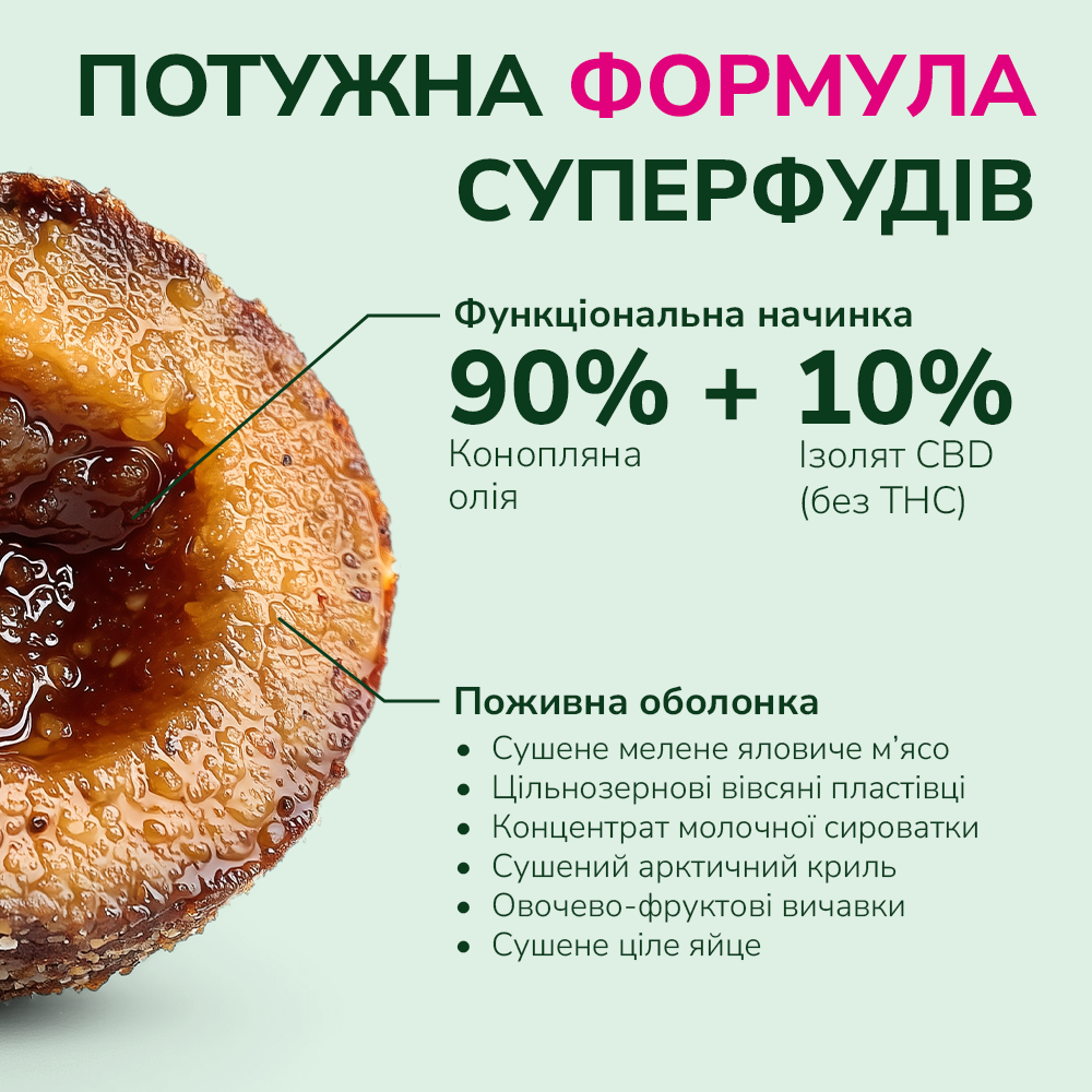 Ласощі LK Baits Pet Nutrigo CBD Mini для собак дрібних порід з конопляною олією,75 г