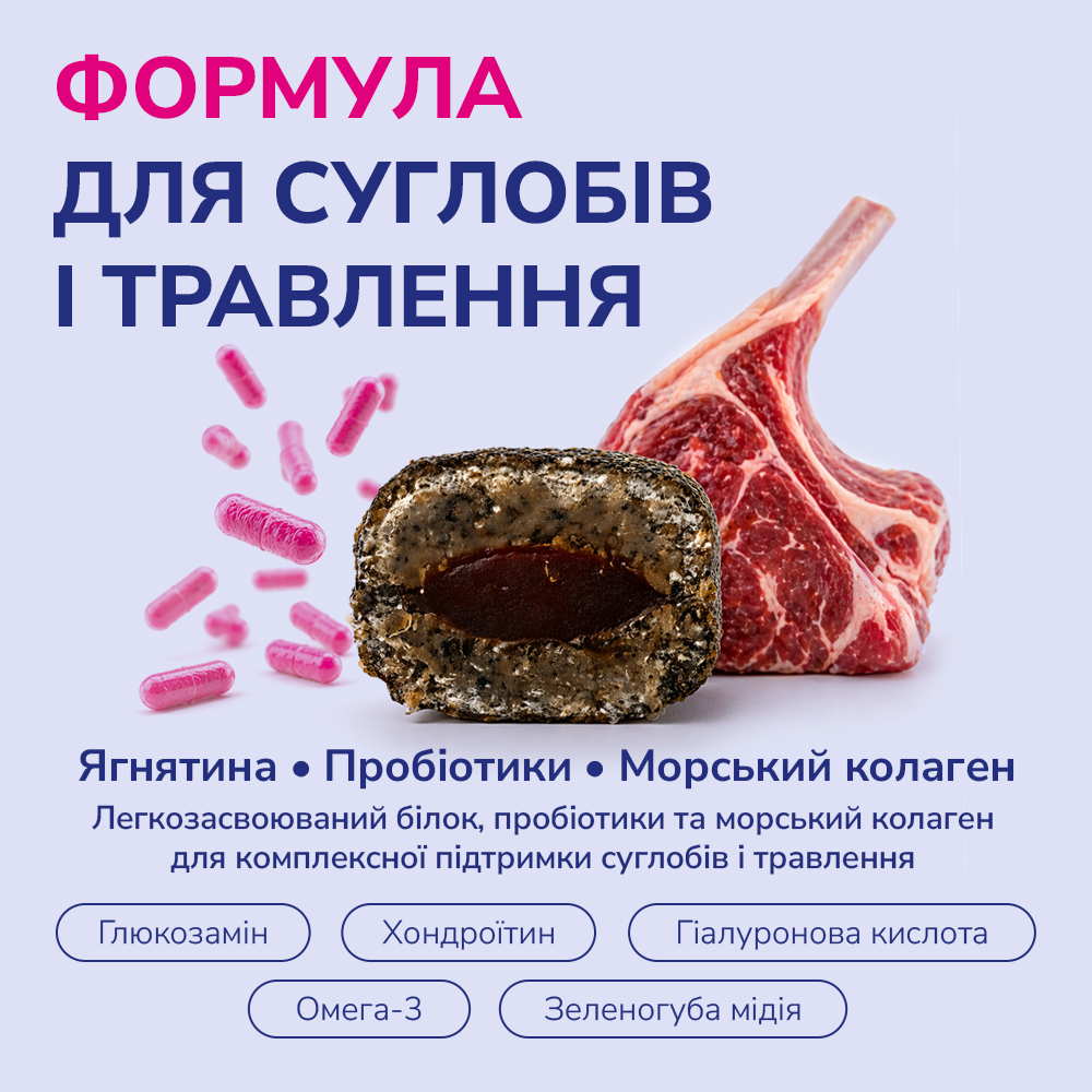 Ласощі LK Baits Pet Nutrigel Lamb з ягням та пробіотиками для здоров’я суглобів у собак, 150 г