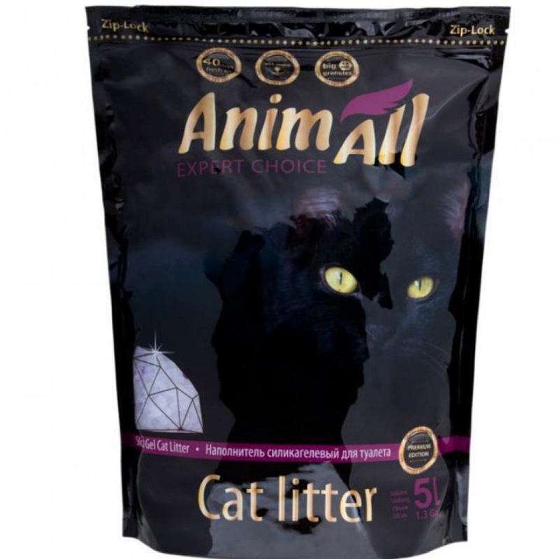 Наповнювач AnimAll Premium Edition Purple Amethyst силікагелевий Фіолетовий Аметист для котячого туалету 5 л