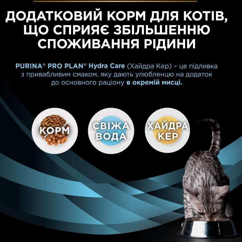 Вологий корм Purina Pro Plan HC Hydra Care для котів, що сприяє збільшенню споживання води,з лолосем 85 г