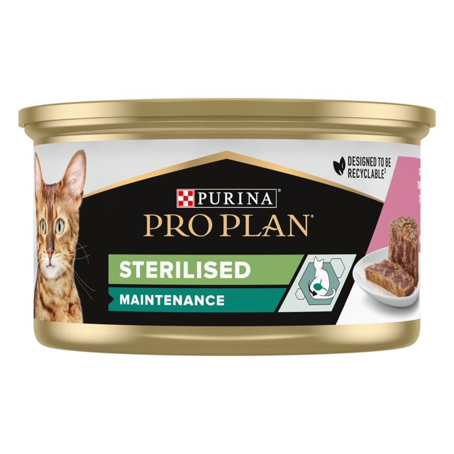 Вологий корм Purina Pro Plan Sterilised для стерилізованих котів з тунцом та лососем,85 г