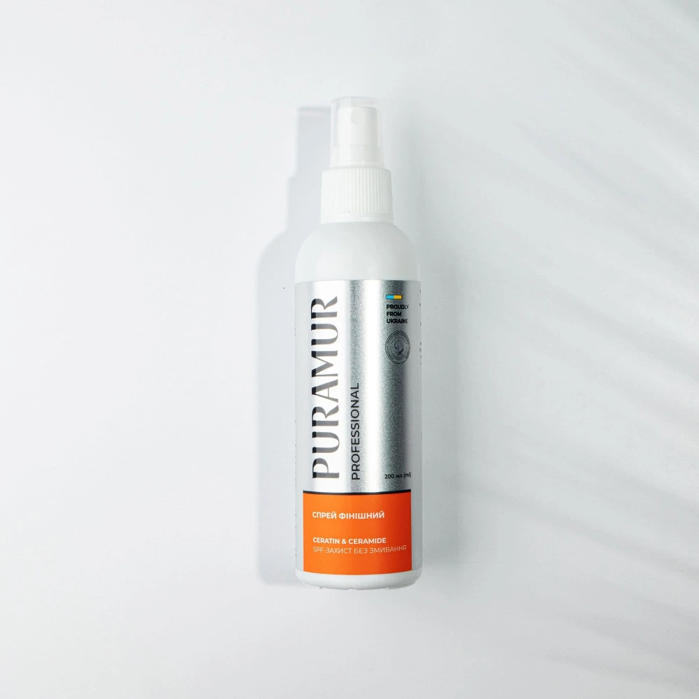 Puramur Keratin & Ceramide Фінішний спрей для блиску та відновлення шерсті собак та котів, 200 мл