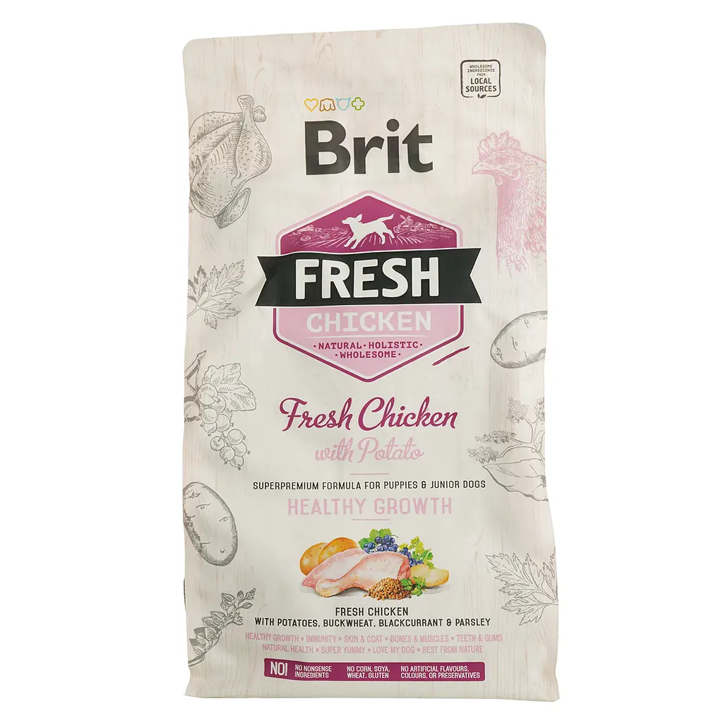 Сухий корм Brit Fresh Chicken & Potato Puppy цля цуценят з куркою 2,5кг