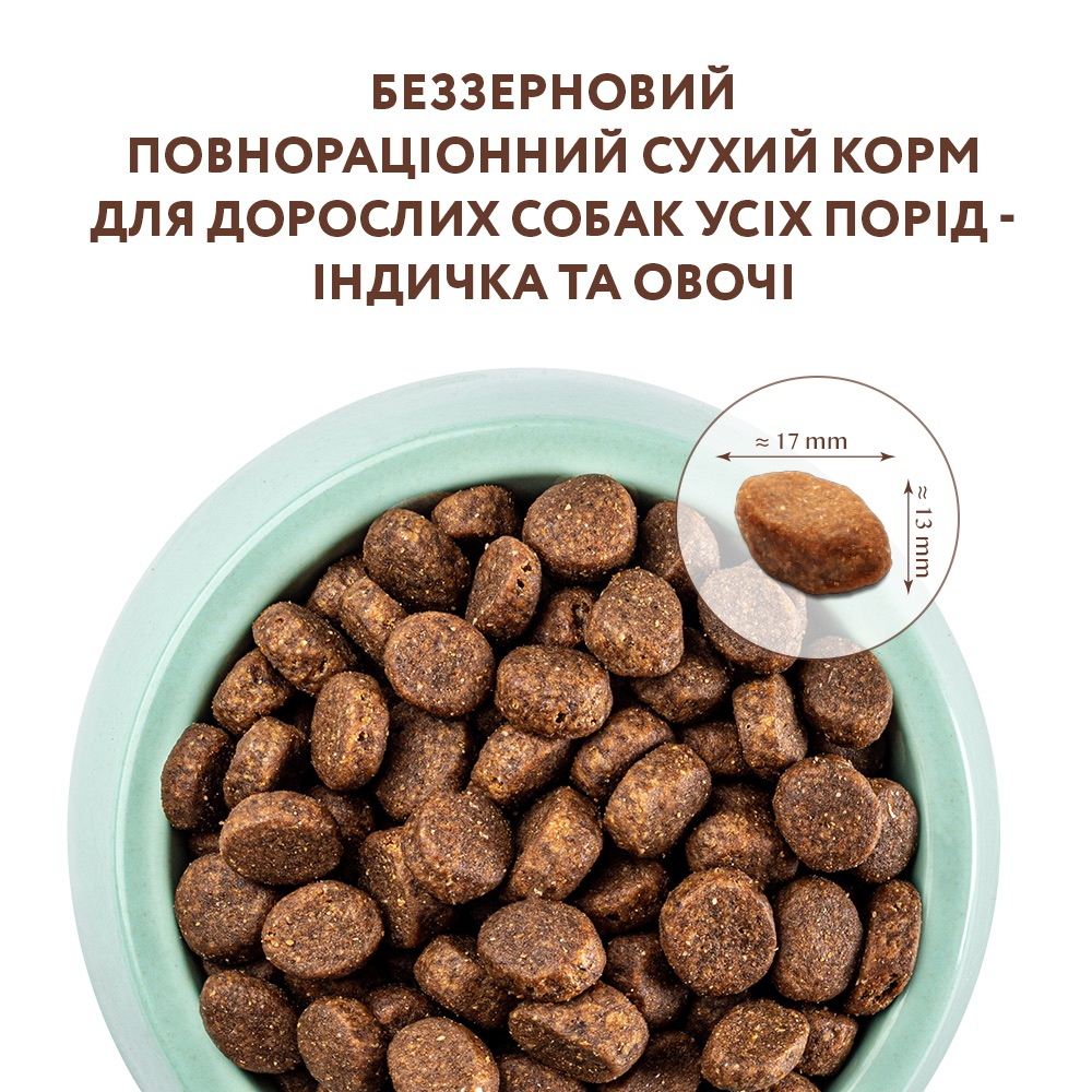 Сухий корм OptiMeal For Carnivores для собак беззерновий індичка з овочами 1,5кг