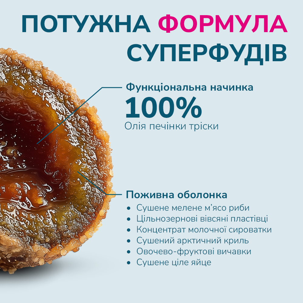 Ласощі LK Baits Pet Nutrigo Cod Liver Oil Mini для собак дрібних порід з олією печінки тріски,75 г