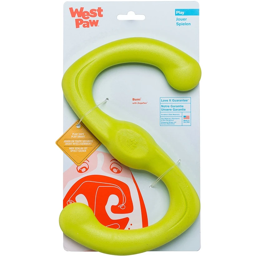 West Paw Bumi Tug Toy Green Іграшка для собак Бумі S-подібна салатова 24 см