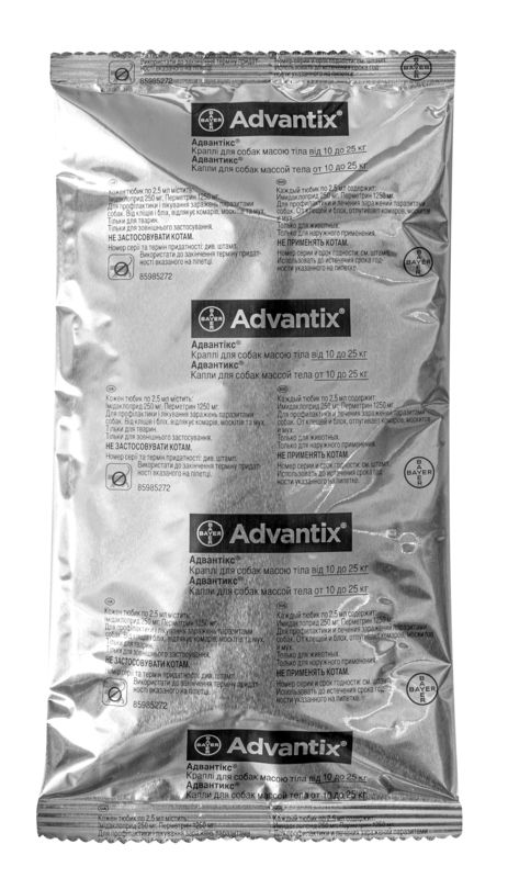 Advantix (Адвантікс) by Elanco - Краплі від бліх і кліщів для собак на вагу 25-40 кг,1 піпетка