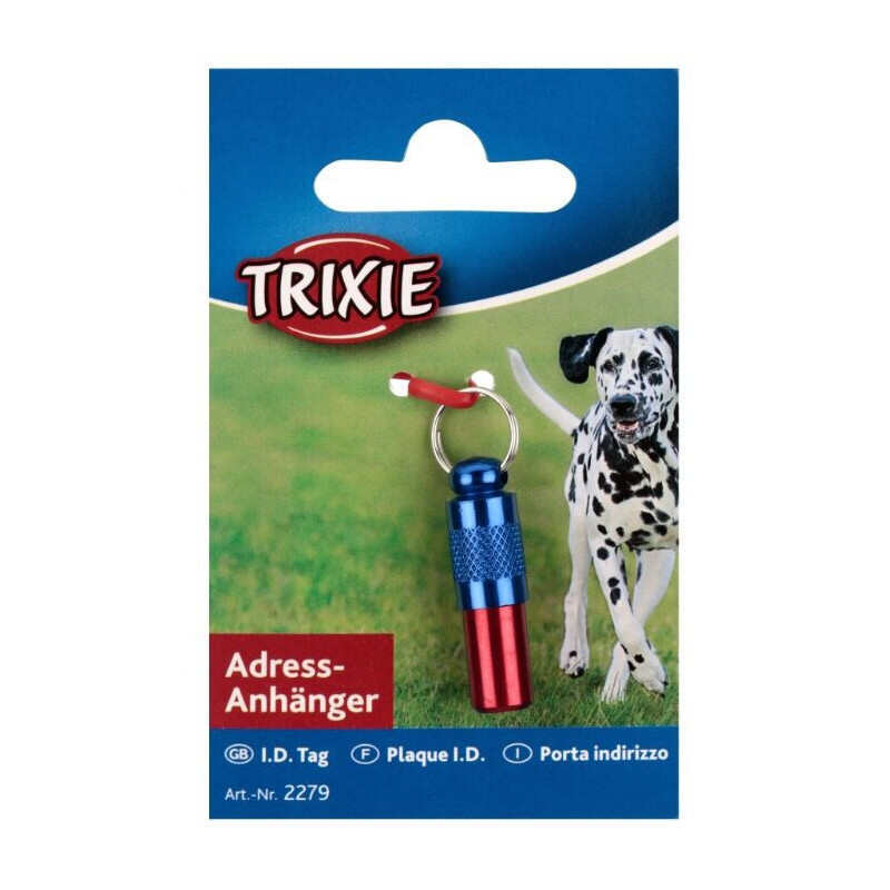 Trixie Капсула-адресник на нашийник червоно-синя