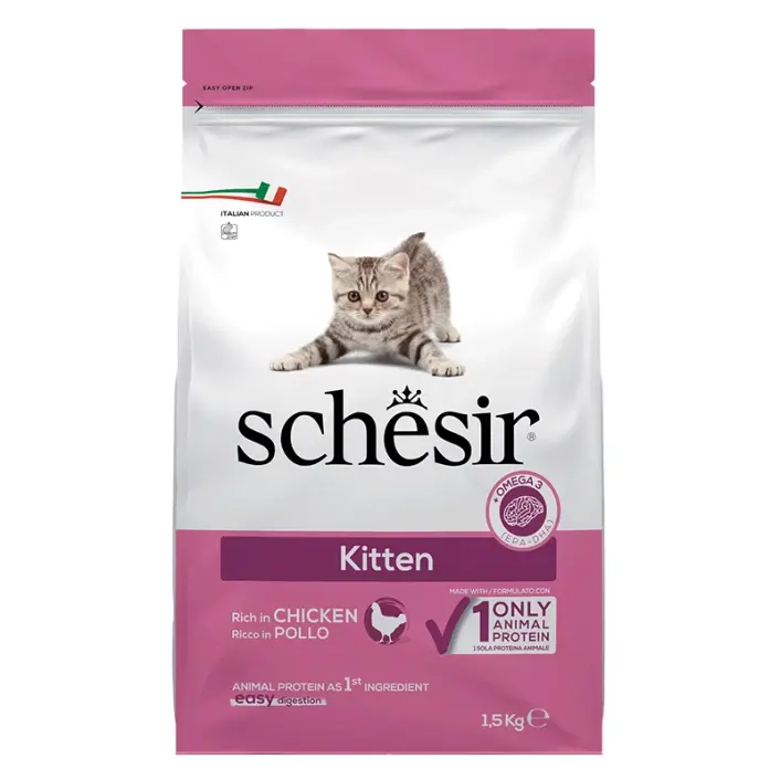 Сухий корм Schesir Cat Kitten для кошенят з куркою 1,5 кг