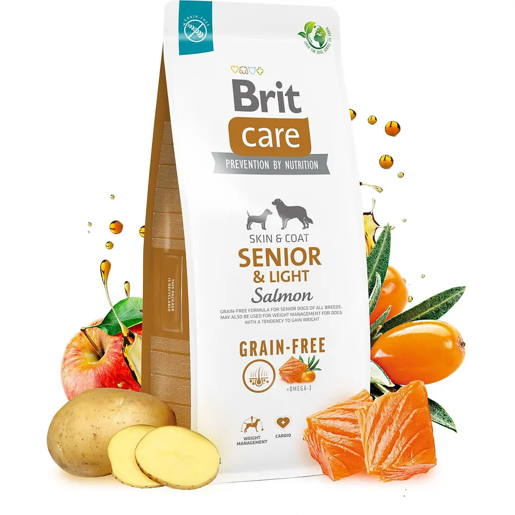 Сухий корм Brit Care Dog Grain-free Senior & Light для старіючих собак беззерновий з лососем 3 кг