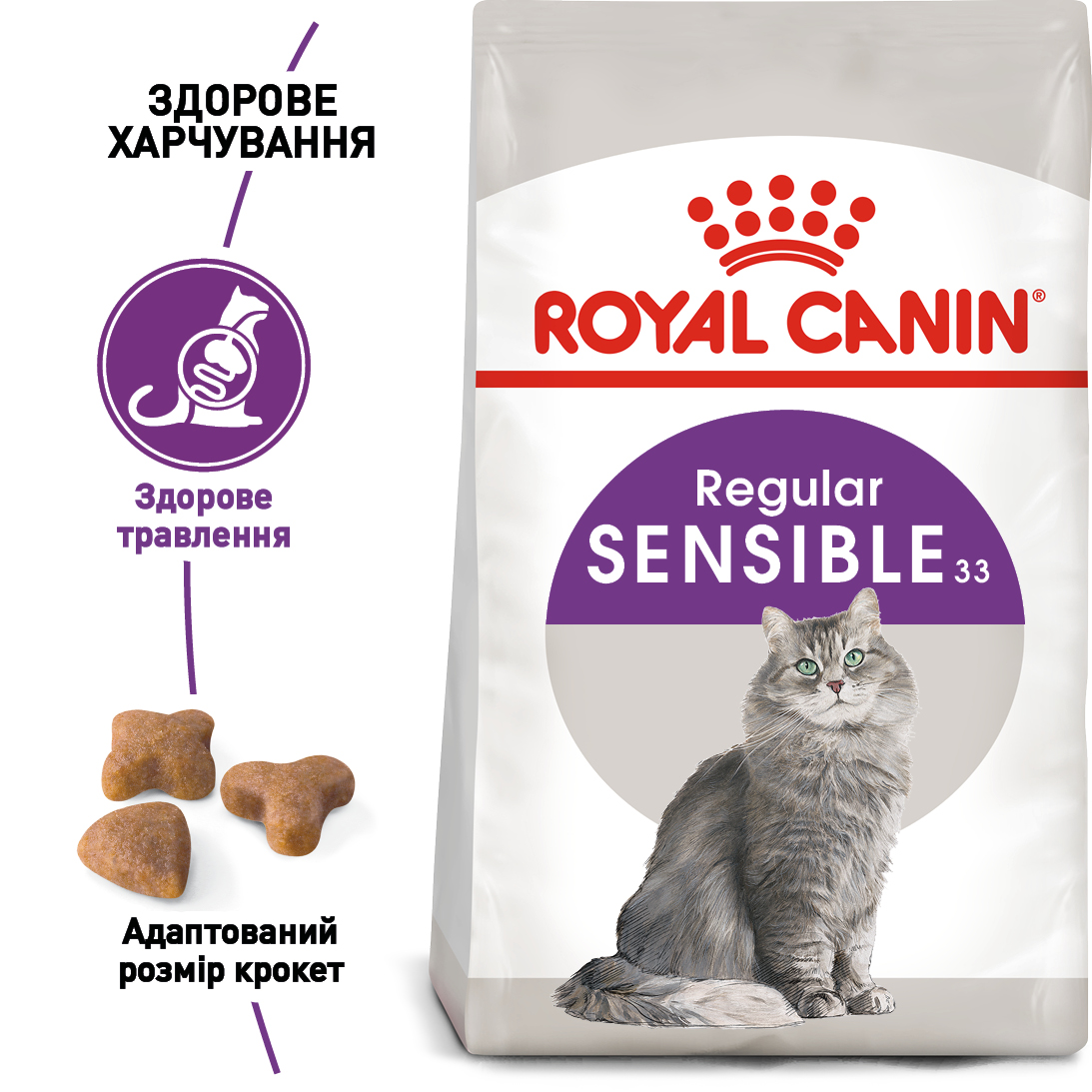 Сухий корм Royal Canin Sensible 33 для котів з чутливою травною системою 400 г